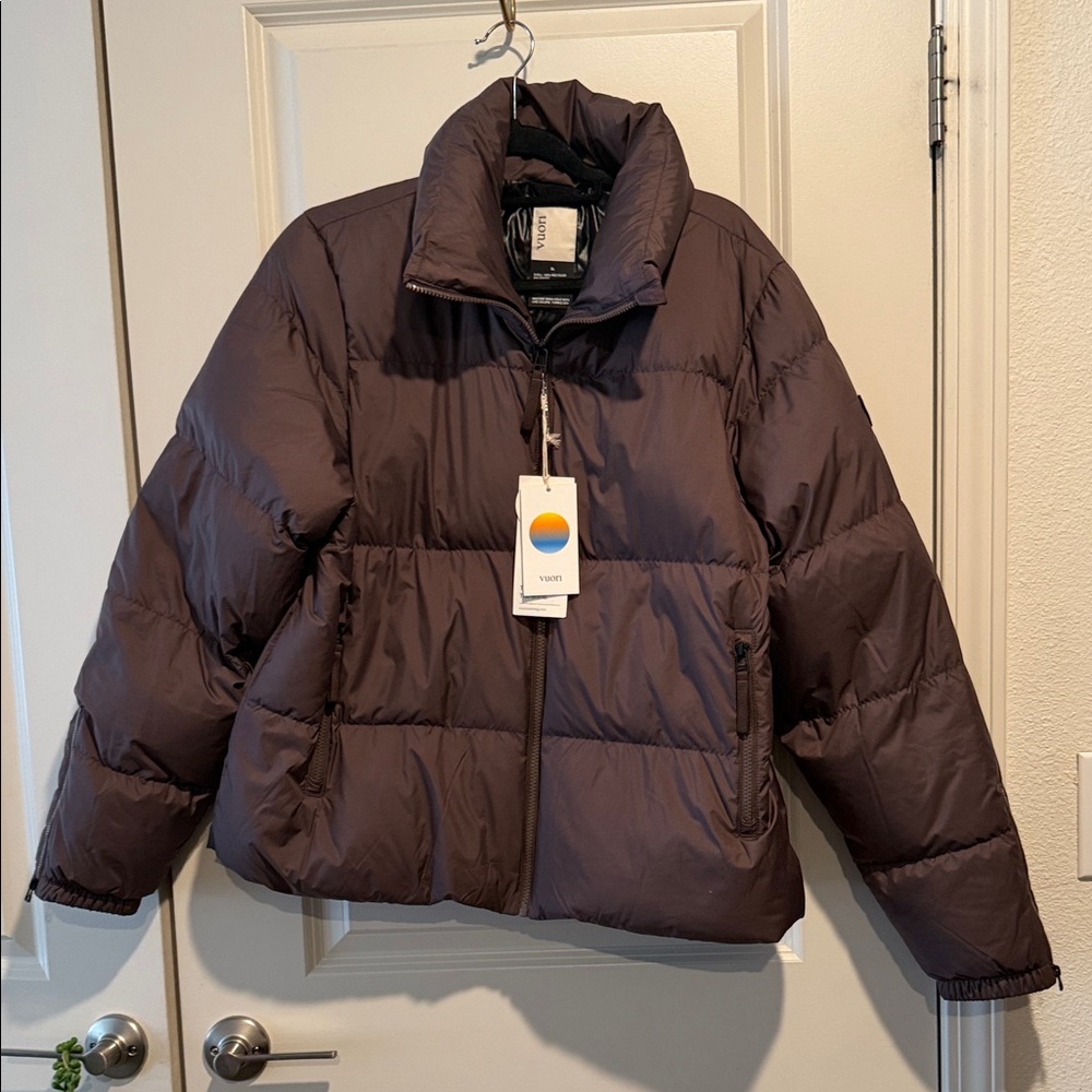 Vuori Hillside Down Brown Puffer Jacket NWT